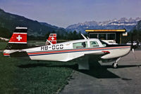 HB-DGB @ LSZE - Mooney M.20K Model 231 [25-0523] Bad Ragaz~HB 28/09/1984. From a slide. - by Ray Barber