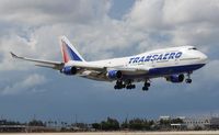 EI-XLM @ MIA - Transaero 747-400 - by Florida Metal