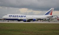 EI-XLM @ MIA - Transaero 747-400 - by Florida Metal
