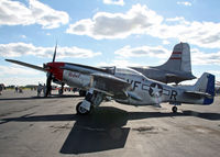 N151CF @ KRDG - 1944 Mustang in the Guise of The Rebel poses in the evening sun at the MAAM World War II Weekend. - by Daniel L. Berek