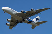 9M-MNB @ EGLL - Airbus A380-841 [081] (Malaysia Airlines) Home~G 03/05/2013. On approach 27R. - by Ray Barber