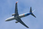 EI-FED @ EGSX - Ryanair B737 leased from flydubai, over North Weald airfield inbound to Stansted - by Chris Hall