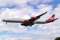 G-VMEG @ EGLL - Airbus A340-642 [391] (Virgin Atlantic) Heathrow~G 01/09/2006. On finals 27L. - by Ray Barber