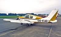 OO-KAG @ EBGB - Gardan GY-80 Horizon 180 [211] Brussels-Grimbergen~OO 14/09/1985. From a slide. - by Ray Barber