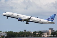 N266JB @ KSRQ - JetBlue Flight 164 (N266JB) Blue Sweet Blue departs Sarasota-Bradenton International Airport enroute to John F Kennedy International Airport - by Donten Photography