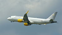 EC-LVO @ EDDL - Vueling Airlines, is taking off at Düsseldorf Int'l(EDDL) - by A. Gendorf