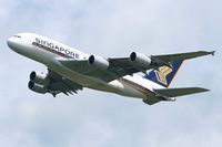 9V-SKP @ LFPG - Airbus A380-841, Take off rwy 27L, Roissy Charles De Gaulle airport (LFPG-CDG) - by Yves-Q
