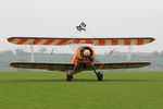 N74189 @ X5FB - Boeing PT-17 overnighting at Fishburn Airfield prior to a first UK performance in 2014 at Littlehaven's Promenade & Seawall opening celebrations, South Shields. April 5th 2014. - by Malcolm Clarke