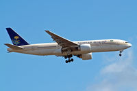 HZ-AKE @ EGLL - Boeing 777-268ER [28348] (Saudi Arabian Airlines) Home~G 06/07/2014. On approach 27L. - by Ray Barber
