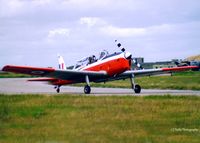 WB567 @ EGQK - Scanned from a print, Chipmunk T.10 WB567 of 12 AEF taxies back to the apron with a Cadet passenger on Air Experience flying detachment to RAF Kinloss for Summer Camp - by Clive Pattle