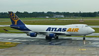 N475MC @ EDDL - Atlas Air, is here taxiing to the freight terminal after arriving from Tel Aviv(LLBG) at Düsseldorf Int'l(EDDL) - by A. Gendorf