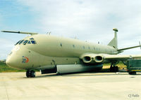 XV250 @ EGQK - Scanned from print - Nimrod MR.2 XV250 of the Kinloss Maritime Wing pictured on the ramp at RAF Kinloss (EGQK) Feb '96 - by Clive Pattle