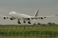 F-GLZH @ LFPG - Airbus A340-312, On final Rwy 26L, Roissy Charles De Gaulle Airport (LFPG-CDG) - by Yves-Q
