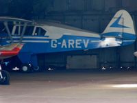 G-AREV @ EGCB - Up the corner of a hangar at the City Airport Manchester - by Guitarist