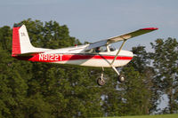 N9122T @ IA27 - Landing at Antique Airfield, Blakesburg - by alanh