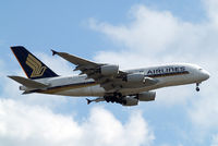 9V-SKP @ EGLL - Airbus A380-841 [076] (Singapore Airlines) Home~G 15/07/2014. On approach 27L. - by Ray Barber