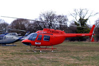 G-BEWY @ EGBC - Bell 206B  Jet Ranger II [348] Cheltenham Racecourse~G 12/03/2009. Now with white skids. - by Ray Barber