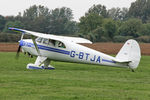 G-BTJA @ EGBR - Luscombe 8E at the Real Aeroplane Club's Helicopter Fly-In, Breighton Airfield, North Yorkshire, September 21st 2014. - by Malcolm Clarke