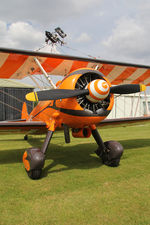 N5057V @ X5FB - Boeing A75N1(PT17) prior to a wing walking performance at the 2014 Sunderland Air Show. Fishburn Airfield, July 26th 2014. - by Malcolm Clarke