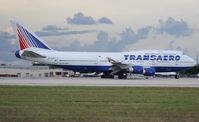 EI-XLM @ KMIA - Transaero 747-400 - by Florida Metal