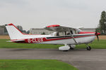 G-CLUX @ EGBR - Reims F172N Skyhawk at the Real Aeroplane Club's Helicopter Fly-In, Breighton Airfield, North Yorkshire, September 21st 2014. - by Malcolm Clarke