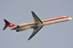 I-SMEZ @ LIRF - Meridiana MD80 departing Rome. - by FerryPNL