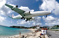 F-GLZK @ TNCM - On short finals to St Maarten, Nikkor fisheye. - by kenvidkid