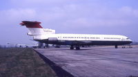 G-AWZU @ EGSS - Ex British Airways HS-121 Trident 3B G-AWZU at Stansted UK in April 1988 - by Peter Lea