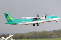 EI-FCZ @ EGFF - ATR 72-600, Stobart Air, Callsign Stobart 91CW, seen departing runway 12 at EGFF, en-route to Dublin. - by Derek Flewin