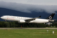 C-GHLM @ LSGG - Landing rwy 23 in Star Alliance c/s - by Shunn311