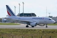 F-GUGE @ LFRB - Airbus A318-111, Taxiing to boarding ramp, Brest-Bretagne airport (LFRB-BES) - by Yves-Q
