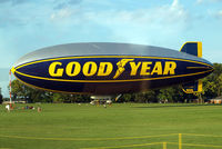 N3A @ KOSH - Goodyear Blimp GZ-20A [4118] (Goodyear Tire & Rubber Co) Oshkosh-Wittman Regional~N 30/07/2008. Slight reflection from the interior of the coach as we drove by. - by Ray Barber