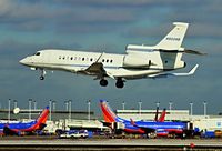 N900NB @ KMDW - Dassault Falcon 7X (N900NB) landing Chicago Midway 11/25/14. - by Bill Poturica