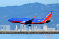 N956WN @ SFO - Landing on 28R at San Francisco. - by Bill Larkins