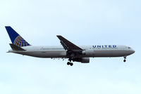 N656UA @ EGLL - Boeing 767-322ER [25394] (United Airlines) Home~G 05/08/2014. On approach 27L. - by Ray Barber
