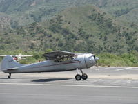 N3056B @ SZP - 1952 Cessna 195B BUSINESSLINER, Jacobs R755A 300 Hp, landing roll Rwy 22 - by Doug Robertson