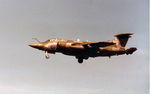XZ431 @ EGQS - Buccaneer S.2B of 208 Squadron on final approach to RAF Lossiemouth in September 1984. - by Peter Nicholson