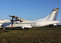 HR-AXA @ LFBO - Parked at the Latecoere Aeroservices facility in all white c/s without titles - by Shunn311