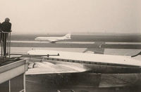 D-ABAG @ EBBR - Tranportflug DC-4 D-ABAG at Brussels Airport on 1965-04-25. 
Ex 44-9007, LX-IOD. Later became TN-ABS in Congo.
Iberia Caravelle EC-AYO on taxiway. - by Raymond De Clercq