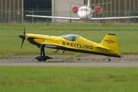 D-EMKF @ LFPB - XtremeAir Sbach 300, Taxiing after landing, Paris-Le Bourget Air Show 2013 - by Yves-Q