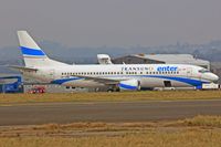 SP-ENB @ EGFF - 737-4Q8, Enter Air, Warsaw based, previously TC-JEC, HL7527, seen parked on stand 13 at EGFF. - by Derek Flewin