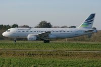 YL-LCL @ LFRB - Airbus A320-214, Take off rwy 25L, Brest-Bretagne airport (LFRB-BES) - by Yves-Q