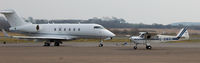 G-BWBI @ EGFH - G-BWBI With N300GP BD100 Challenger 300 in the foreground. Sorry for so many images of N300GP, just she was the star of the day! - by Spencer Chilvers