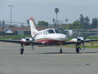 N2616X @ KRHV - A transient Cessna 414A Chancellor taxiing to Nice Air after landing from Arcata. - by Chris L.
