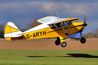 G-ARYH @ EGBR - Coping with a strong crosswind - by glider