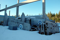 PR-2 @ EFJY - Pembroke C53 of the Finnish Air Force in storage in pieces behind the Aviation Museum of Central Finland in Tikkakoski. - by Van Propeller