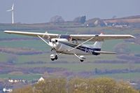 G-JONZ @ EGFP - Visiting Skyhawk, tollerton based, seen departing runway 22, en-route RTB. - by Derek Flewin