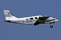 G-JANN @ EGFF - Resident Seneca III, previously N9154W, departing runway 30 for a local flight.