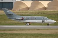129 @ LFRJ - Dassault Falcon 10MER, Taxiing after landing rwy 26, Landivisiau Naval Air Base (LFRJ) - by Yves-Q