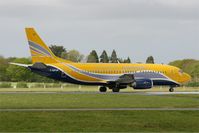 F-GFUF @ LFRB - Boeing 737-3B3QC, Taxiing to holding point rwy 25L, Brest-Bretagne airport (LFRB-BES) - by Yves-Q